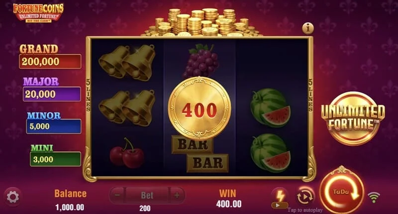 Fortune Coins Unlimited Fortune – Lock & Respin mündivoor müntede hoidmisega